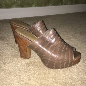 Brown Heeled Mules